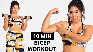 10 Minute Beginners Arm Workout, Best Bicep Workout for Women At Home, Building Toned Arms w/ Allie