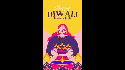 Colourful Diwali Festival Celebration | Digital Art Illustration Brushes | Lighted Lamp Animation