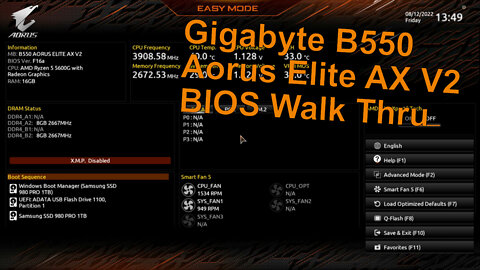 Gigabyte B550 Aorus Elite AX V2 BIOS Walk Thru