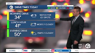 Metro Detroit Forecast: Slick morning roads; mild afternoon