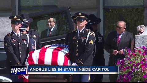 Former Idaho Governor Cecil Andrus lying in state at Capitol