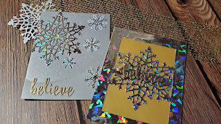 Christmas Card with Snowflake Die Cut