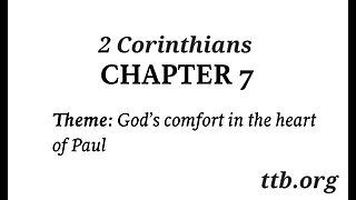 2 Corinthians Chapter 7 (Bible Study)