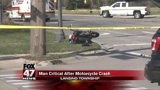 Man critical after motorcycle crash