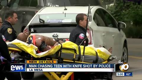 La Mesa Police shoot man who chased teen with knife