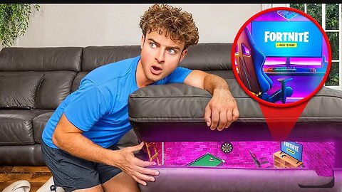 I BUILT A SECRET GAMING ROOM In My Room Couch!!