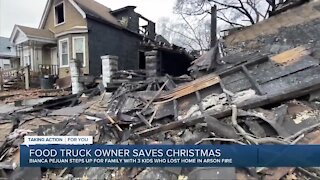 Food truck owner donates to family who lost home in fire