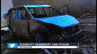 Wheelchair accessible van stolen on Christmas, found burned