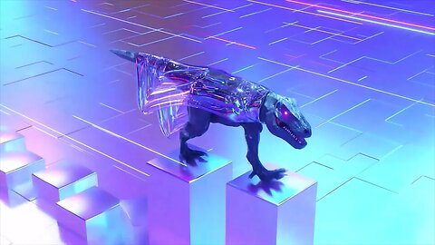 🔴 1 Hora do Som do Tiranossauro Rex de Cristal Azul Arte Abstrata Para Relaxar | 2023