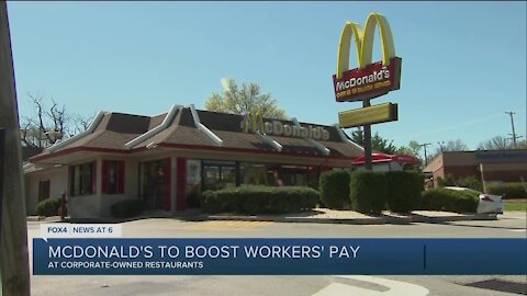 McDonald's to raise hourly wages for U.S. employees in company-owned stores