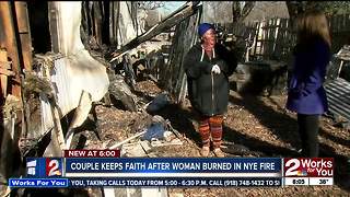 Woman suffers burns after New Year's fire