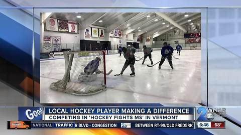 Local hockey player is fighting stereotypes while raising money for MS