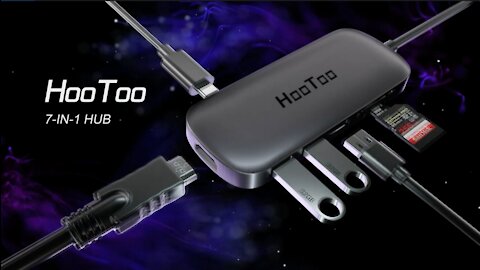 HooToo USB C Hub, 7 in 1 USB C to 4K HDMI Adapter with 100W PD Charging, 3 USB 3.0 Ports