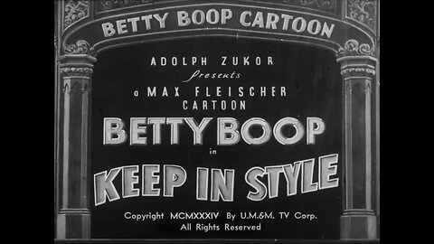 "Keep in Style" (1934 Original Black & White Cartoon)