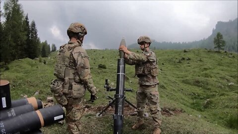U.S. Paratroopers Fire a 120 mm Mortar - Frozen Dart 22