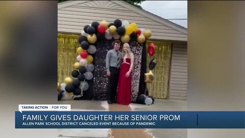Allen Park family holds prom in backyard for high school senior after her's is canceled