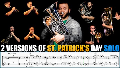 ST. PATRICK'S DAY EUPHONIUM SOLO "Tis the Last Rose of Summer" by D.Fennell. Sheet Music Play Along!