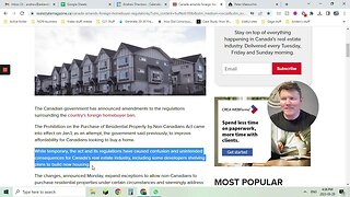 Realtor rant: Surprise! - Canada amends foreign homebuyer ban regulations