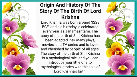Sri Krishna English story video