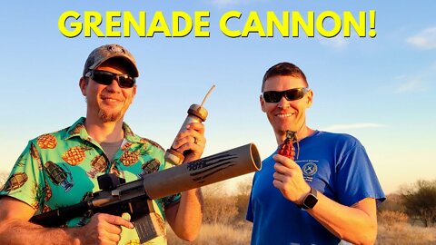 Launching Real Grenades, Pipebombs, and Flashbangs from a Can Cannon!