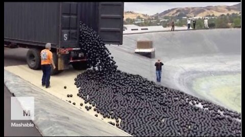 LA throws 96 million 'shade balls' at its water shortage — and it's mesmerizing | Mashable