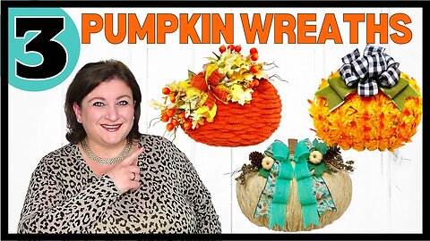 3 Dollar Tree Pumpkin Wreath DIY | Messy Bow Loop bow Banner Tail Tutorial | Yarn Pumpkin Wreath