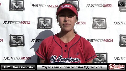 2025 Oona Capristo 4.0 GPA - Shortstop & Outfield Softball Recruiting Skills Video - AASA McCafferty