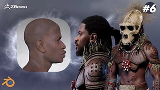 Yoruba god: Sango, the God of Thunder using Blender- 3D Timelapse part 6