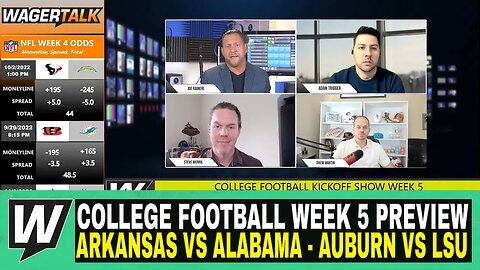 Happy Hour CFB Kickoff Show | NCAAF Week 5 Predictions | Arkansas vs Alabama | Auburn vs LSU