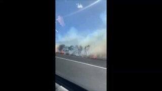 Brush fire closes Interstate 17 southbound near Cordes Lakes