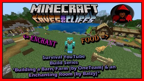 Minecraft - YouTube Survival Build Series - Building a Barn (by One Team) & Enchant Room (by Balzy)