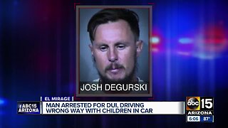 Man arrested for DUI and driving wrong way with kids in car