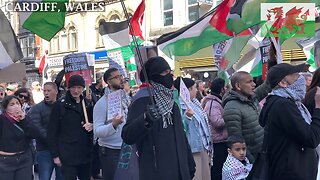 March for Palestinian Land, St Mary Street, Cardiff Wales