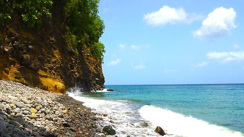 Ocean Waves of the Caribbean Sea crashing on a mountainside - Nature ASMR - Water Sounds