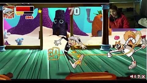 Sandy Cheeks The Squirrel VS Danny Phantom In A Nickelodeon Super Brawl 2 Battle With Commentary