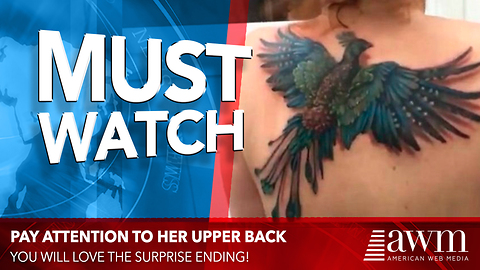 He Focuses Camera On Her New Tattoo, Now Pay Attention Closely As She Shrugs Shoulders