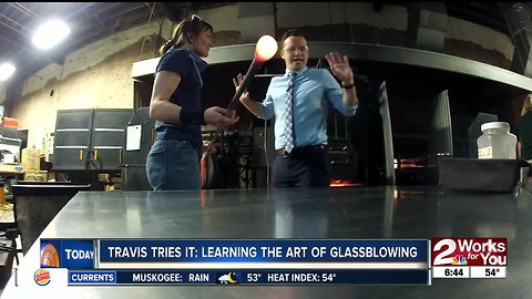 Travis Tries It: Glassblowing Christmas ornament