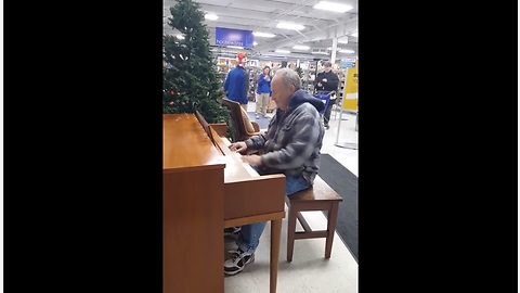 Elderly Man Sits Down At Goodwill Piano, Leaves Shoppers In Tears With His Impromptu Performance