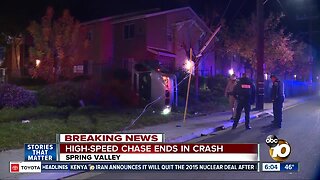 High-speed chase ends in Spring Valley crash