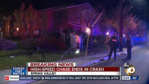 High-speed chase ends in Spring Valley crash