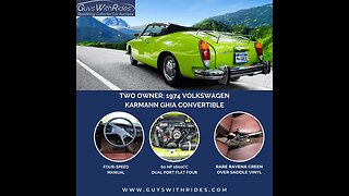 1974 VW Karmann Ghia Convertible For Sale at Auction. Watch this Video and Place Your Bid!
