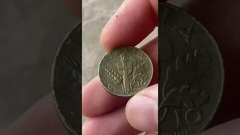 Mussolini Era Fascist 10 Centesimi Coin. Nazi WW2 Ally.