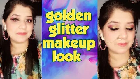 Golden Glitter Eye Makeup Tutorial || Simple and easy Eye Makeup Tutorial | Mehsim Creations
