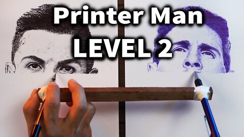 Draw Like A Printer LEVEL 2 - Drawing Ronaldo vs Messi