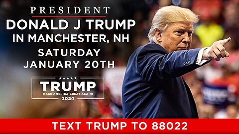 President Donald Trump in Manchester, NH - January 20, 2024