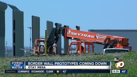 Border wall prototypes coming down