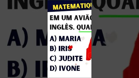 QUAL O NOME DA AEROMOÇA ? | RACIOCINIO LÓGICO