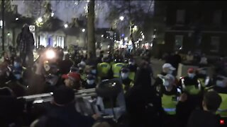 Chaos At The End COVID Restrictions Protest In London