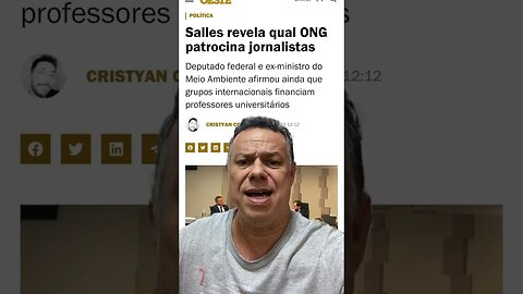 Salles revela qual ONG patrocina jornalistas aqui no Brasil 🇧🇷 #shortsvideo