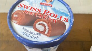 We try little Debbie’s Swiss roll ice cream-food review .￼